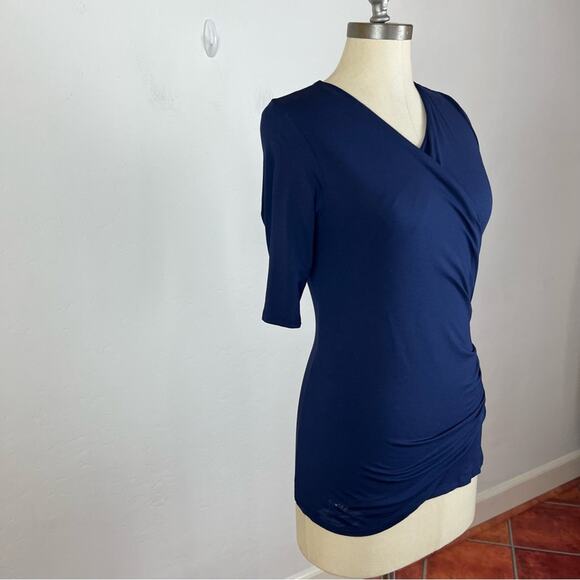 Pure Collection Blue Ruched Top - Picture 2 of 9